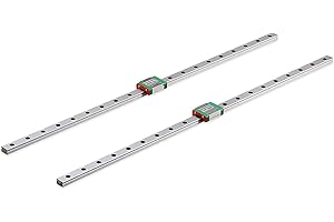 TEN-HIGH MGN12 Rail linéaire miniature 1200 mm,2 rail de guidage linéaire + 2 Bloc Coulissant MGN12C(Curseur standard),glissière largeur 12mm,pour les petits dispositifs de mouvement linéaire