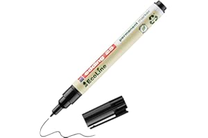 edding 25 EcoLine marqueur permanent - noir - 1 stylo - pointe ronde fine 1 mm - sèche vite - résiste à l'eau et à l'essuyage - pour carton, plastique, bois, métal - marqueur universel