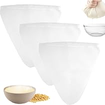 Sacchetti Cucina Fai Da Te UMCHU 6 Pezzi 100 Mesh Tessuto Filtrante In Nylon ,Panno Filtrante A Maglia Fine,per Latte Di Noci, Succo Di Frutta, Latte Di Soia, Caffè, Succo Di Verdura(15 - 10