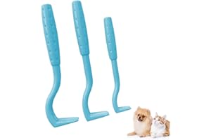 IZyufan 3 Größen Zeckenhaken Set, Zeckenentfernung In Sekunden, Zeckenzange Zeckenentferner für Hund, Katze & Pferd, und Mensch, Perfekt für Jedes Zeckennotfallset(Blau)