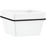 Amazon Basics Pflanztopf für die Wandaufhängung, quadratisch, Weiß / Schwarz