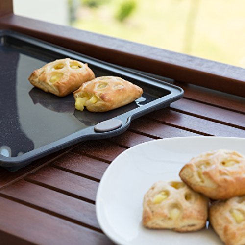 Levivo Silikon Blechkuchen/Pizzaboden-Backform / Silikon-Kuchenform 31.5 x 25.5 cm, Grau - 6