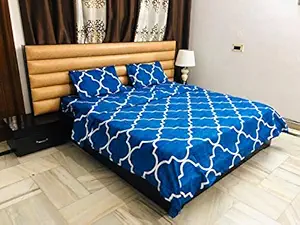 Reliable Trends Twill Cotton Queen Size Quilt Cover/Dohar 90x100 inches (Blue Elegant)