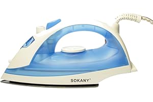 SOKANY Plancha de vapor 1600 W HJ-8002 Plancha de acero inoxidable pulido