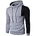 Produktbild VENMO Herren Jungen Slim Fit Hoodie Lässige Jacke Modische Oberkleidung Outerwear Baumwoll Langarm Kapuzen Casual Shirt T-Shirts Hoodie Tops (M, Grey)