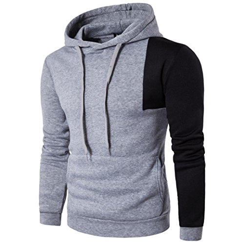 Preisvergleich Produktbild VENMO Herren Jungen Slim Fit Hoodie Lässige Jacke Modische Oberkleidung Outerwear Baumwoll Langarm Kapuzen Casual Shirt T-Shirts Hoodie Tops (XL, Grey)