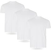 FM London Pack of 3/5 Cotton Rich T-Shirts for Men, Slim Fit