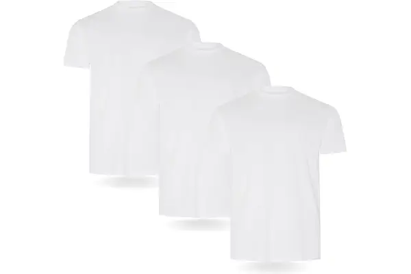 FM London Pack de 3/5 Camisetas Ricas en Algodón para Hombre, Entalladas