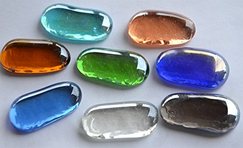 8 St Deko Mosaiksteine irisierend länglich 4-5 cm Bunt .ca. 95g - 3