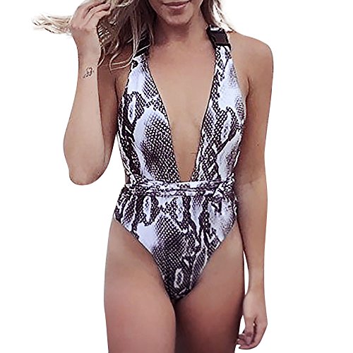 Women Suimsuit One-Piece Leopard Printed Hollow Out Bikini Set High Waist Swimwear Bathingsuit