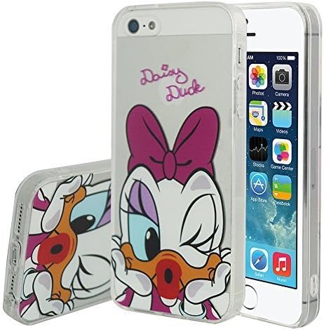 HCN PHONE Apple iPhone 5/5S/SE Case silicone cover TPU Transparent Ultra-Fine Drawing animated pretty for Apple iPhone 5/5s/SE - Daisy Duck
