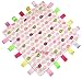 Personalised embroiderd elephant print security taglet/taggy baby comforter, Pink