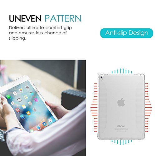 MoKo Hülle für iPad Pro 9.7 – Soft Flexible TPU Kristall Klar Schale Schutzhülle Stoßdämpfung Crystal Case Cover Durchsichtig für Apple iPad Pro 9.7 Zoll 2016 Modell Tablet, Transparent - 5