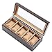 Produktbild XzAJK Uhrenbox aus Holz Uhrenbox 5 Grid Jewelry Storage Manager Glas Schiebedach Schmuck Uhr Armband Display Box (Farbe : Yellow Interior)