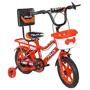 FELIX Rover 12 Inches Single Speed Magwheel Tubeless Tyre Cycle for Kids, Cushioned Backrest, Age Group - 2 to 4 Years, Quick Release (1st time in India), Available in 5 Colors - Semi Assembled