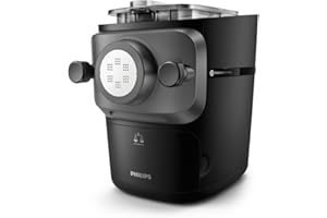 Philips Seria 7000 Urządzenie do wyrobu makaronu - Technologia ProExtrude, Automatyczne ważenie, 8 tarczy formujących, Idealne ciasto, Łatwe czyszczenie, Czarny (HR2665/93)