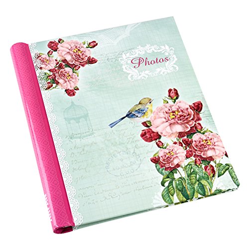 Arpan Fotoalbum, retro-Blumen- und Vogelmotiv, selbstklebend, groß, 20 Blatt, 40 Seiten - 5