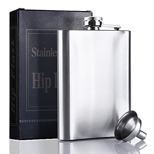 Anpro Edelstahl Flachmann und Trichter Set, 8 oz. 227ml - 2