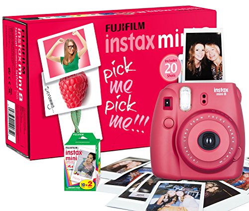 Fujifilm Instax Mini Camera With 20 Shots Raspberry Pink