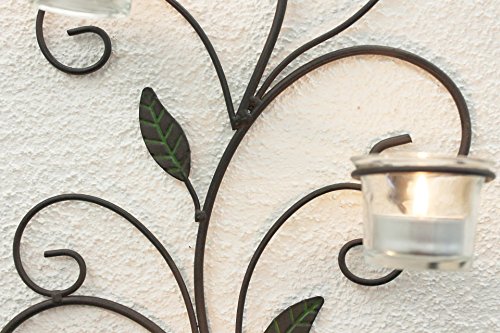 DanDiBo Wandteelichthalter 131004 Teelichthalter aus Metall 45 cm Wandleuchter Kerzenhalter - 5