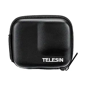 TELESIN Small Protective Carry Case for Insta 360 One R 4K Action Camera, with Half-Open Zipper Can Connect with Selfie Stick