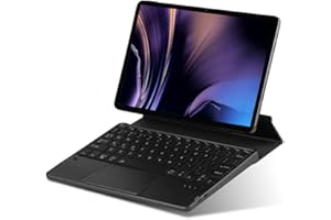 DOGAIN Multi-Device Wireless Bluetooth Keyboard For iPad iPhone Smartphone Tablet Windows, iOS Android Universal portable Rechargeable wireless keyboard with trackpad Foldable Bracket, 7-Color Backlit Light