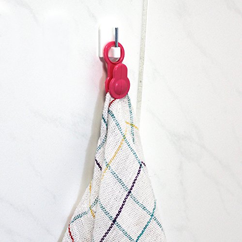COM-FOUR® 12x Handtuchhalter Clips in 4 verschiedenen Farben aus Kunststoff (12 Stück) - 2
