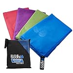 Microfibre Towel large size 130cm x 80cm with carry bag - a quick dry towel in 4 stunning colours (blue, green, purple & pink). Great for travel, sports, gym, camping, swim, yoga, pilates, bikram, beach, bath or at home - the perfect travel towel