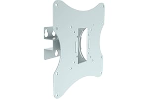 PureMounts Soporte de Pared para TV, Universal Giratorio e inclinable para televisores Planos y curvos de 10-37 Pulgadas y monitores de hasta 30 kg, VESA máx. 200x200 mm, Blanco