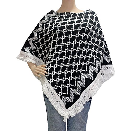 Matelco Womens Black Wool Knitted Poncho RS.599 (54.00% Off) - Amazon