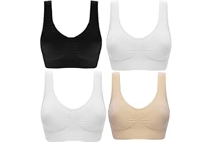 Marielle 4 Pack Comfort Bras Double Layer Material Ultimate Women Seamless Bralettes Sizes S-5XL