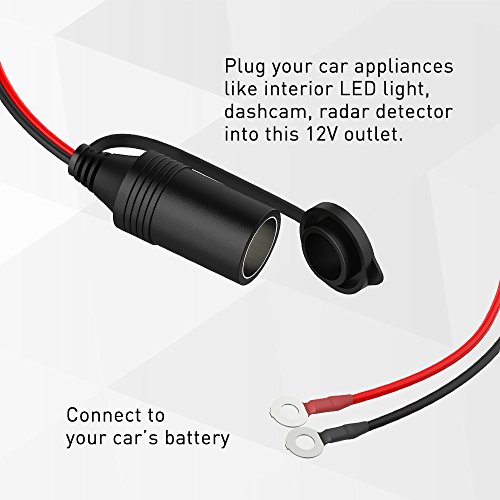 Accendisigari Auto 12-24V Universale - Presa Femmina Con Cavo In Rame 30cm - Adattatore Per GPS, Cellulare E Aspirapolvere