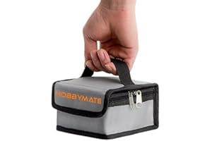 HOBBYMATE Lipo Charging Bag Fireproof, Lipo Battery Safe Bag for Storage & Charging Lipos - Mini Size (110x110x70 mm)