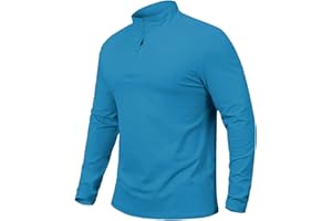 CARWORNIC Herren Half Zip Langarmshirt Atmungsaktiv Stehkragen Casual Baumwoll-Shirts