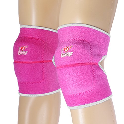 Kinder Sport Knieschützer Knieschoner Kniepolster Verdicken Schwamm – Roserot + Grau, S - 5