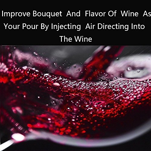 toogou Wein Luftsprudler Ausgießer – PREMIUM Belüften Ausgießer rot und weiß Wine Breather Dekanter Auslauf schwarz schwarz - 6