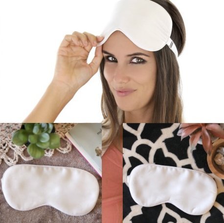 PAIR OF SILK-FILLED EYE MASKS. Luxury 22 Momme Mulberry Silk Outer and 100% Mulberry Silk Inner. Cocoon White. No Dyeing or Processing. Special