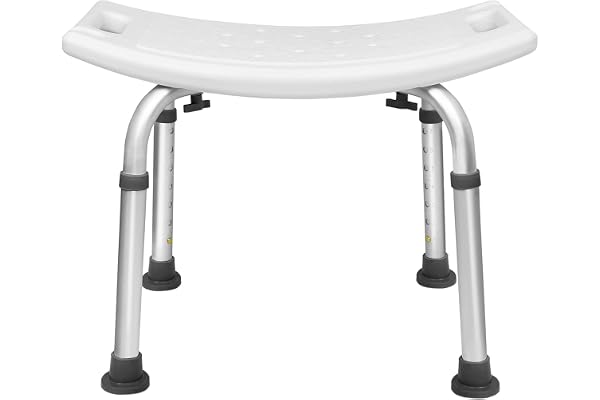 LZQ Tabouret de douche - Hauteur réglable de 38 à 53 cm - Tabouret de douche antidérapant en aluminium et plastique - Pour les personnes âgées et les femmes enceintes