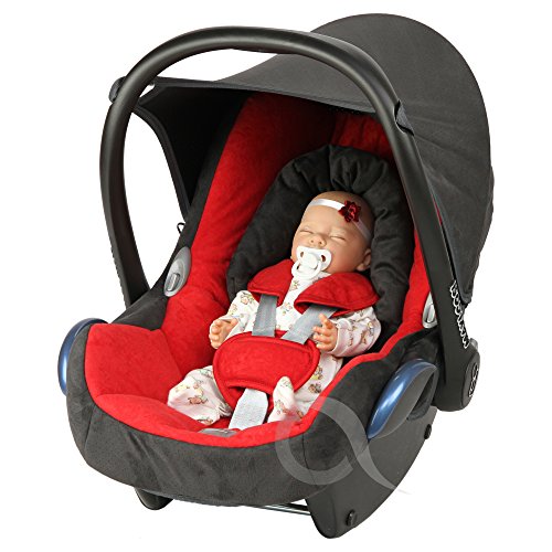 Replacement Seat Cover fits Maxi-Cosi CabrioFix Group 0+ Infant Carrier - FULL SET (RED/ CHARCOAL)