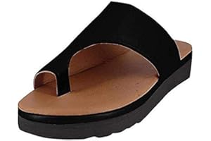 IXII Sandales Orthopédiques pour Femmes Tongs À Bout Ouvert avec Correction De L'os du Gros Orteil Pantoufles À Semelle Plate pour Oignon Hallux Valgus Chaussures De Plage D'été-Black||39EU