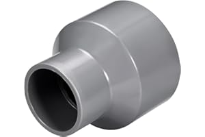 TOP-VIGOR Lot De 1 Raccords Réducteurs PVC DWV 40mm x 63mm Adaptateur De Tuyau Pour Réduction De Diamètre, Connexion Étanche Pour Systèmes D'Eau Potable Et Construction, Gris