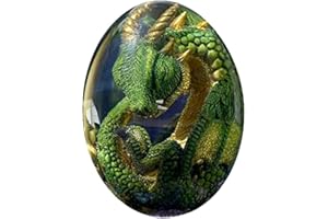 BlinBlin Lava Dragon Egg, Dream Crystal Transparent Dragon Egg, Lava Dragon Eggs Decorations, Exquisite and Unique Figurines Gifts for Birthday and Anniversary(green)