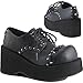 Produktbild Viele-110 Plateau Oxford-Schuhe mit Stollen, Spikes und schwarzen Mini-Rosen - (EU 37 = US 7) - Demonia