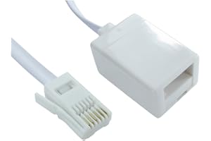 JAFSAL ONLINE BT Male to Female Extension Cable 6 Core Pins RJ11 UK Telephone ADSL Fax Modem Telephone Extension Cable for BT UK Landline Phone Cord Home & Office Fax - 5 Meter