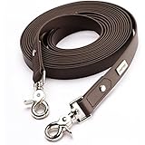 PetTec Schleppleine 5m aus TrioflexTM, Braun, Wetterfest, Wasserabweisend, Robuste Hundeleine