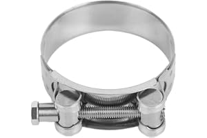 Larcele Collier d'échappement Moto Universal, Réglables en Acier Inoxydable Collier de Serrage pour Pot d'échappement de Moto 52-55mm MT/KK-01