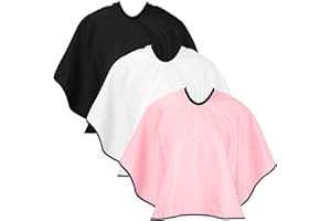 DSLSQD 3 Stück Make-up-Umhang,Frisierumhang Kurz,Schminkmantel Friseurumhang Erwachsene,Wasserdichter Haarfarben Schal,Kamm-Bart-Schürze Make-up Bib Styling Shampoo-Umhang Haar Schneideumhang,für Friseur