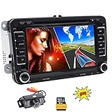 radio cd vw passat b6 Tamaño estándar de montaje de doble DIN, con conexiones para subwoofer, cámara de visión trasera y control de volante. Incluye mando a distancia, conexiones AM/FM y RDS, y bus CAN.