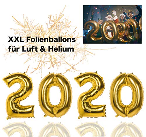 TK Gruppe Timo Klingler XXL Silvester Deko Set 2020 - mit Luftballons, Luftschlangen, Latexballons, Konfetti, Fotorequisitten als Dekoration zu Neujahr (XXL Set) - 2