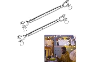 WENRERO 2 Pièces Tendeur de Câble en Acier Inoxydable Tendeur de Fil Ridoir Inox M6 Ridoirs pour Cordes Argent Tendeurs à Mâchoire 160mm-230mm Tendeurs pour Toile d'Ombrage, Voilier